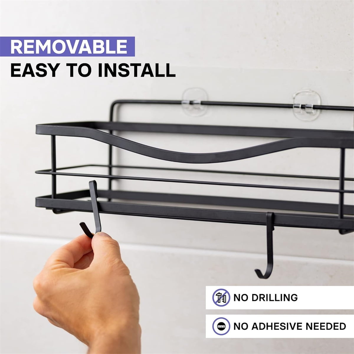 Tutuviw 20 Pcs 2.4in Long J-Hook for Wire Shelving, Wire Rack Hook, Stainless Steel Hanger Clip-on Hooks, Hanging Sink Grid Hook, Heavy Duty Utility Hooks for Kitchen Bedroom Office, Silver Black - Image 4