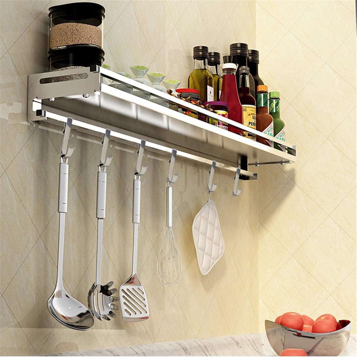 Tutuviw 20 Pcs 2.4in Long J-Hook for Wire Shelving, Wire Rack Hook, Stainless Steel Hanger Clip-on Hooks, Hanging Sink Grid Hook, Heavy Duty Utility Hooks for Kitchen Bedroom Office, Silver White - Image 7