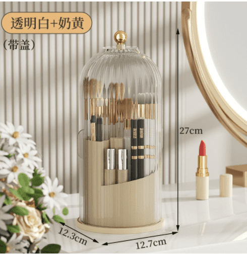 Concealed Toothbrush Holder,Toothbrush Holders for Bathrooms,360 Rotating Waterproof Dustproof Toothpaste Holders with Sliding Lid,for Vanity Makeup Brushes Holder,Pen Holder Storage (C) A - Image 3