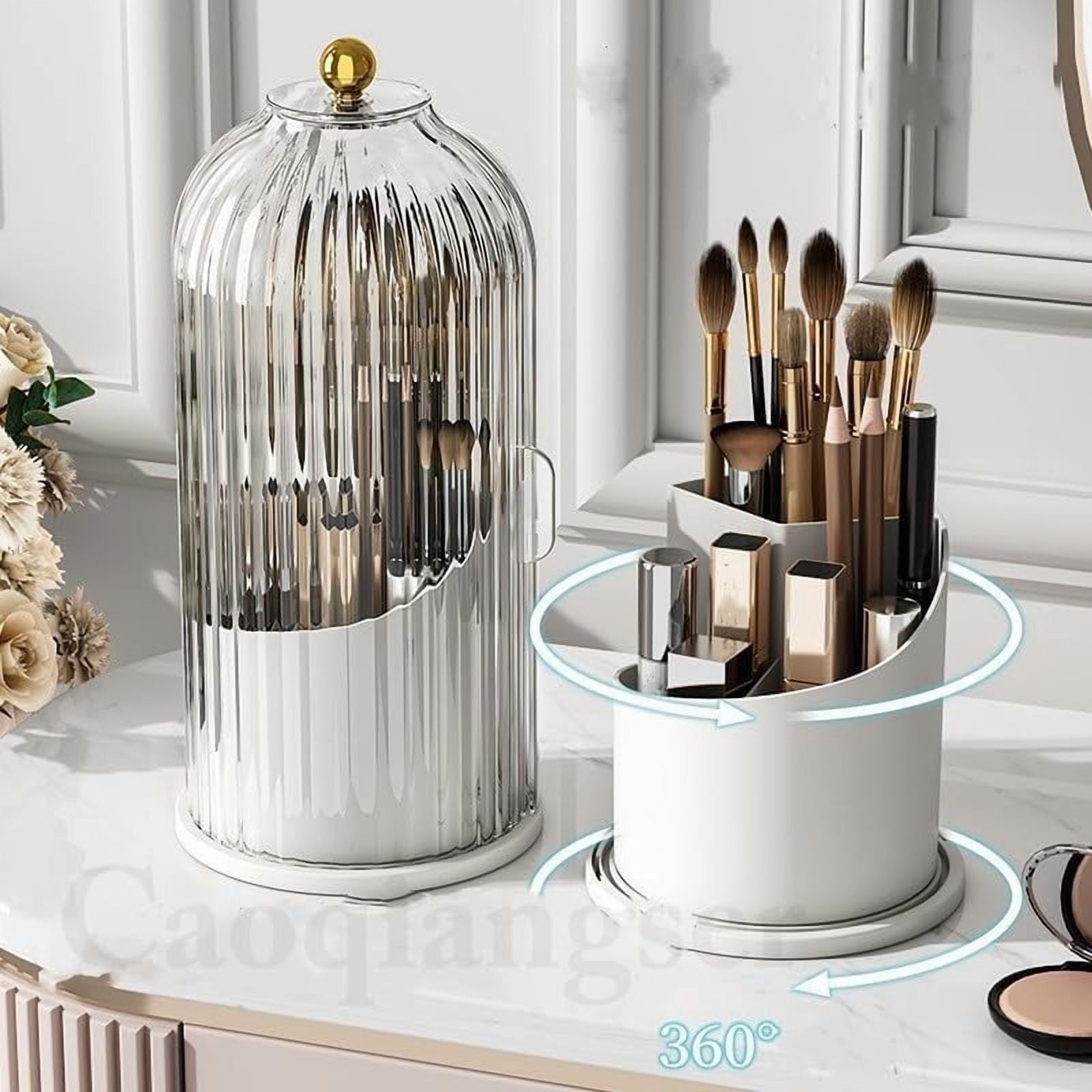 Concealed Toothbrush Holder,Toothbrush Holders for Bathrooms,360 Rotating Waterproof Dustproof Toothpaste Holders with Sliding Lid,for Vanity Makeup Brushes Holder,Pen Holder Storage (C) B - Image 6