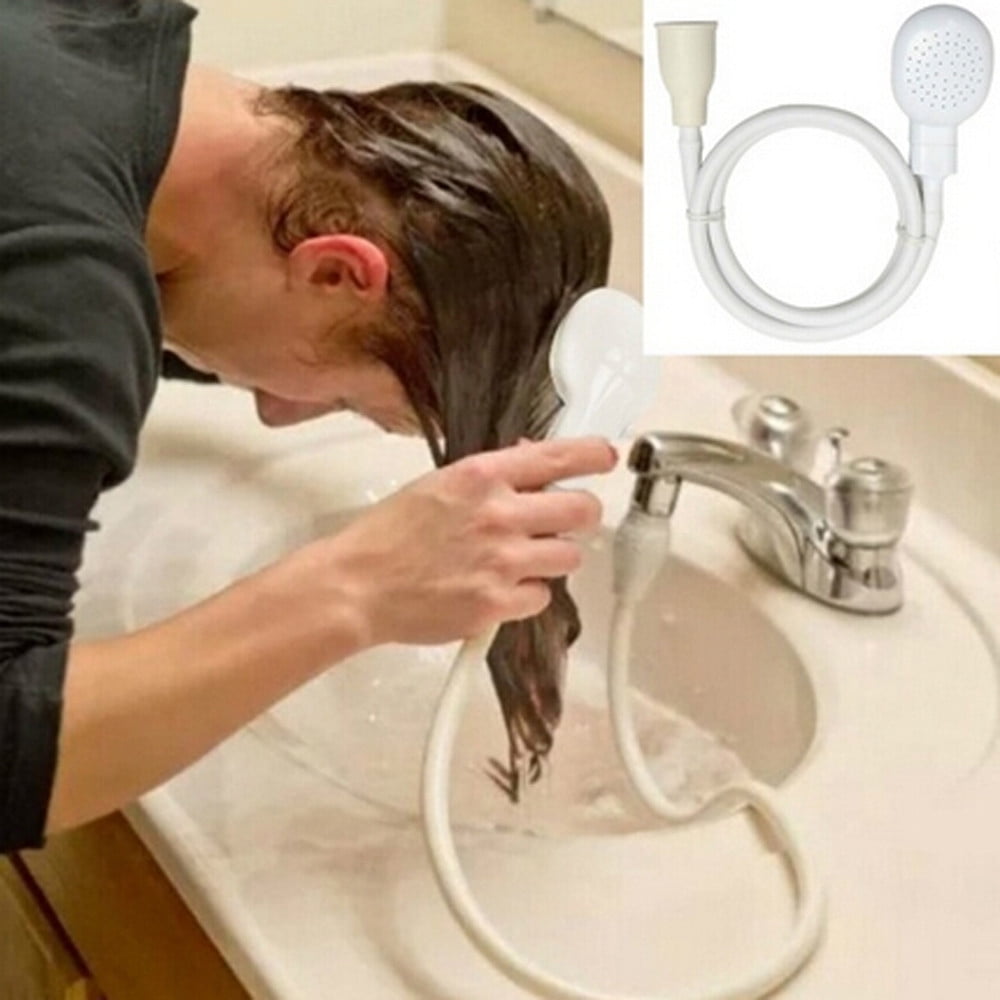 Sink Spray Rubber Hose, Sink Hose Attachment for Faucet, Portable Sink Hose Faucet Sprayer, Portable Rubber Hose Nozzle, Handheld Hose Faucet Shower Head White - Image 1