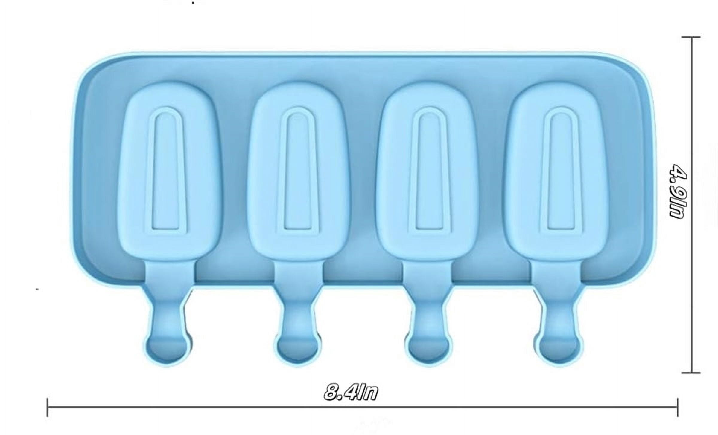 Set of 2 Silicone Ice Cream Molds,8.4x4.9In Reusable Ice Pop Molds with 100Pcs Wooden Sticks,Easy Release Ice Pop Make - Image 2