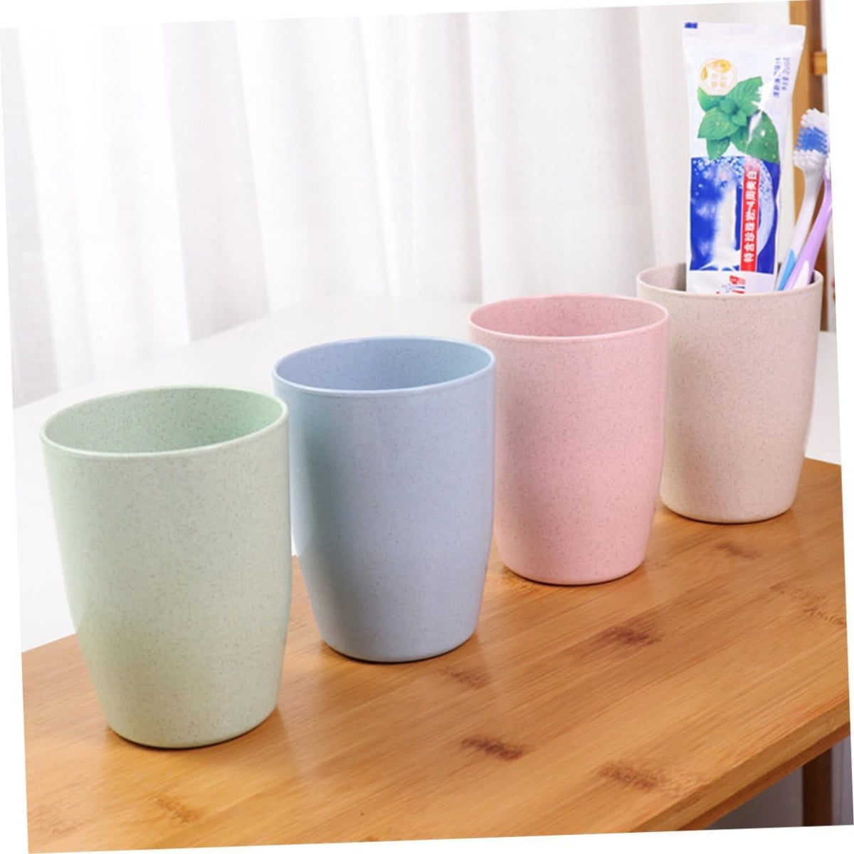 QZS Reusable Cups,10oz Multi-color Water Cups for Kids,4Pcs Dishwasher Safe Water Plastic Glasses,4.1x3.1In Unbreakable Glasses for Party,Home - Image 3