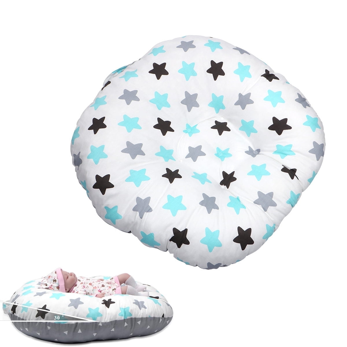 QZS Soft Nest Sleeper Pillow, Breathable Cotton Bed Pillow, Lounger Pillow, 1Pcs, 23.6 x 21.6' - Image 1