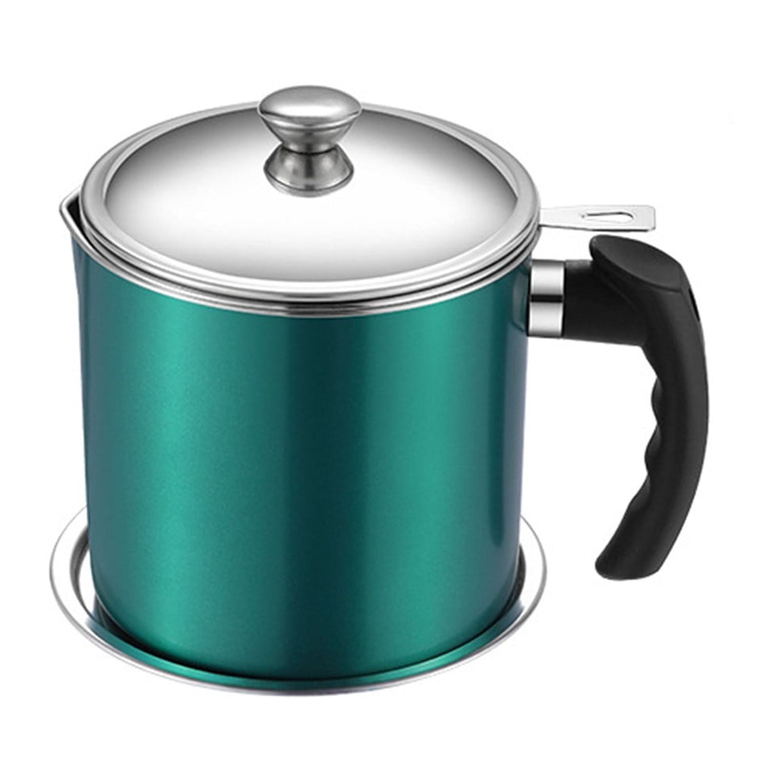 Pot Fats Storage With Lid, Grease Container With Strainer, Stainless Steel Oil Storage Container with Fine Mesh Strainer Dustproofs, Leakproof Oil Storage Container Grease Keepers with Handle Green - Image 1
