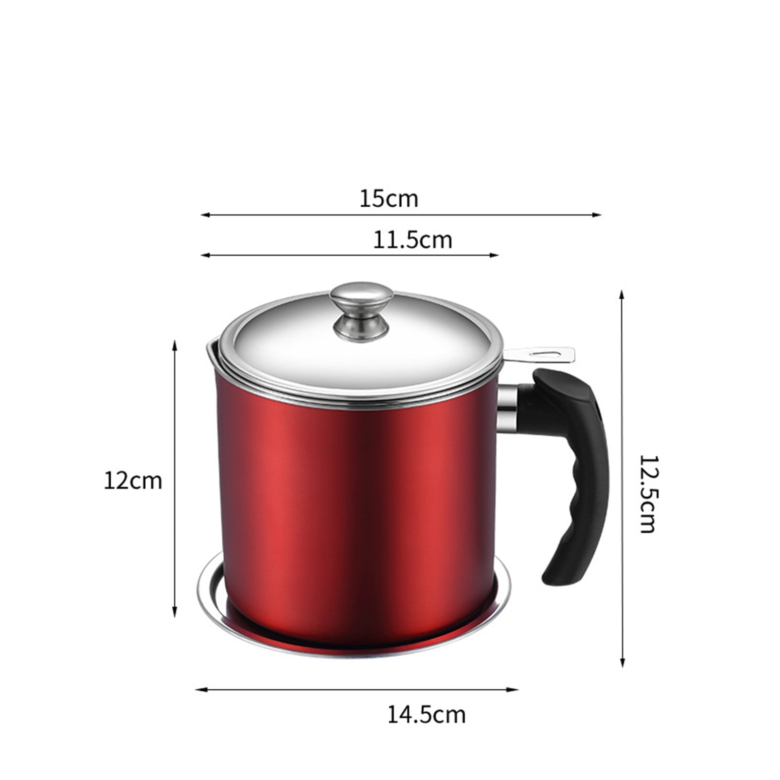 Pot Fats Storage With Lid, Grease Container With Strainer, Stainless Steel Oil Storage Container with Fine Mesh Strainer Dustproofs, Leakproof Oil Storage Container Grease Keepers with Handle Silver - Image 2