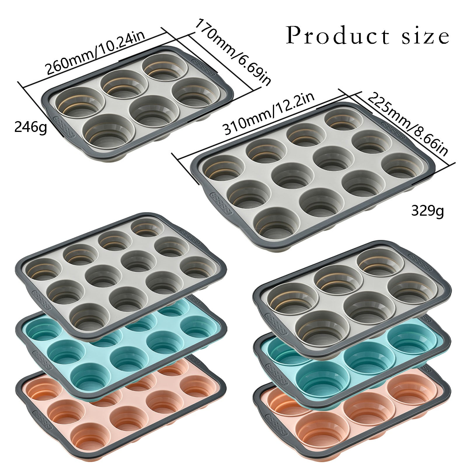 Brownie Pan with Dividers, 1 Set 12 Cavity All Edges Square Cupcake Brownie Pans Mini Cake Non Stick Baking Carbon Steel Bread Mold Small Edge 3x4 Individual Cutter Sheet Tray for Cookie Oven One Size White-A - Image 3