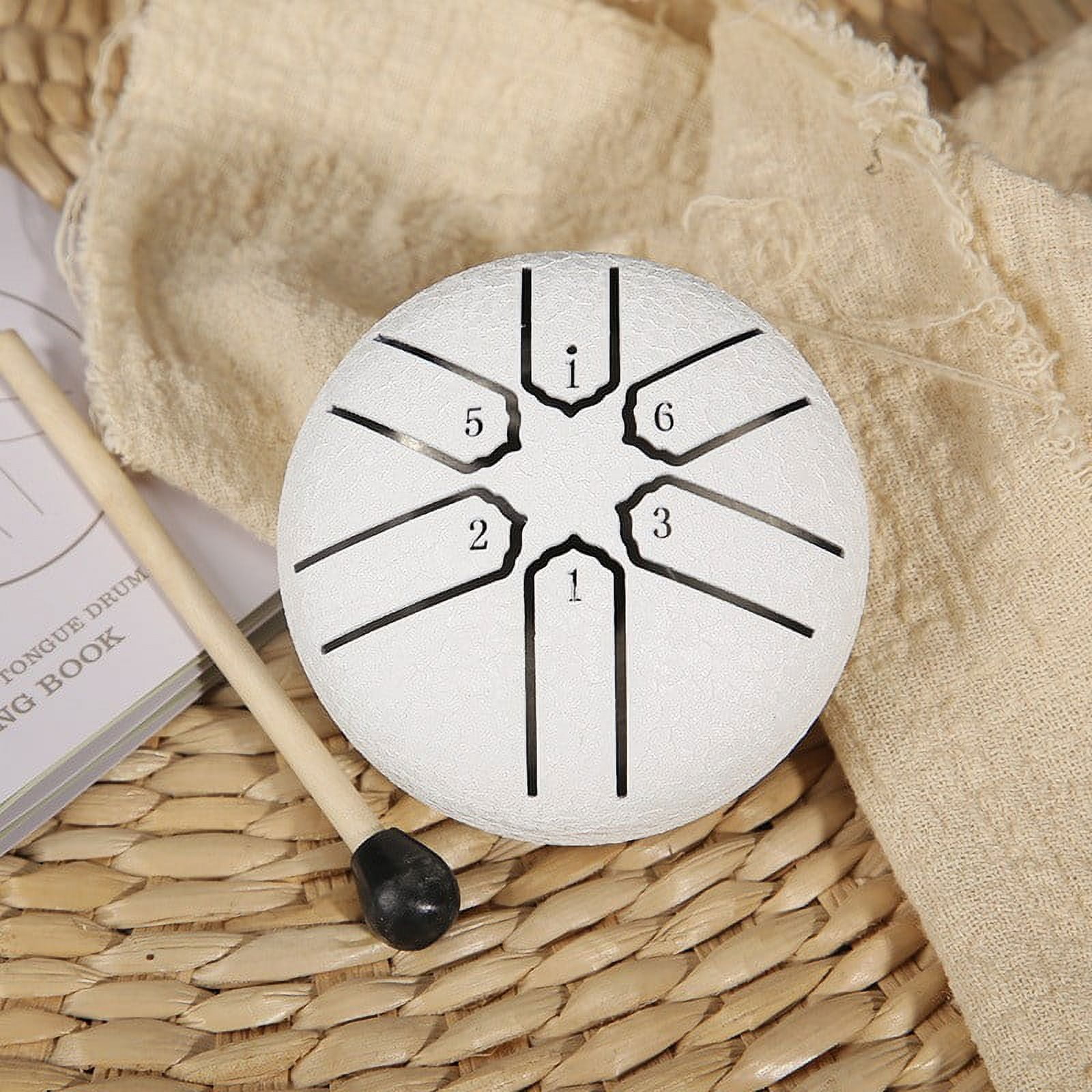 Mini Steel Tongue Drum - Buddha Stone Handpan Drum for Kids & Adults, Meditation & Yoga Gift One Size White - Image 1