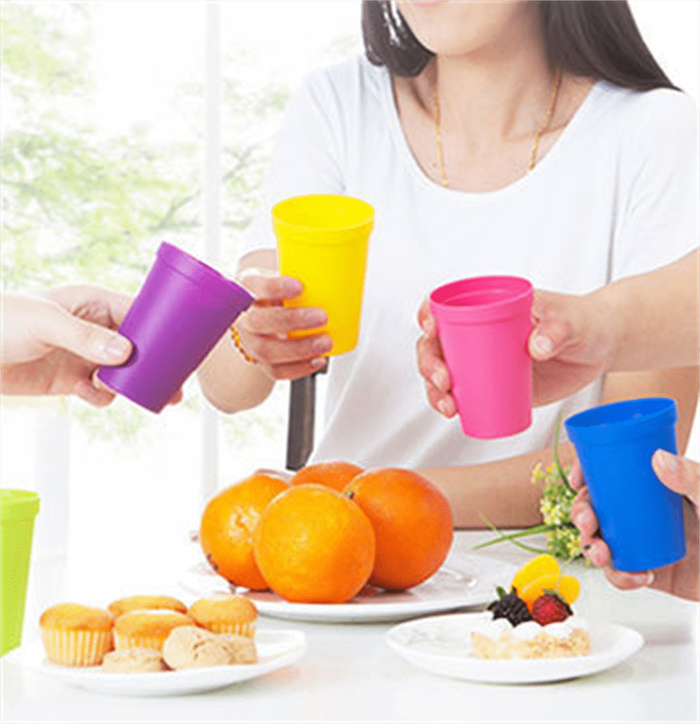 Tutuviw 7oz Plastic Kids Cup Set of 8 Children Drinking Cups, Reusable Juice Tumblers, Unbreakable Toddler Cups Dishwasher Safe, Perfect - Image 4
