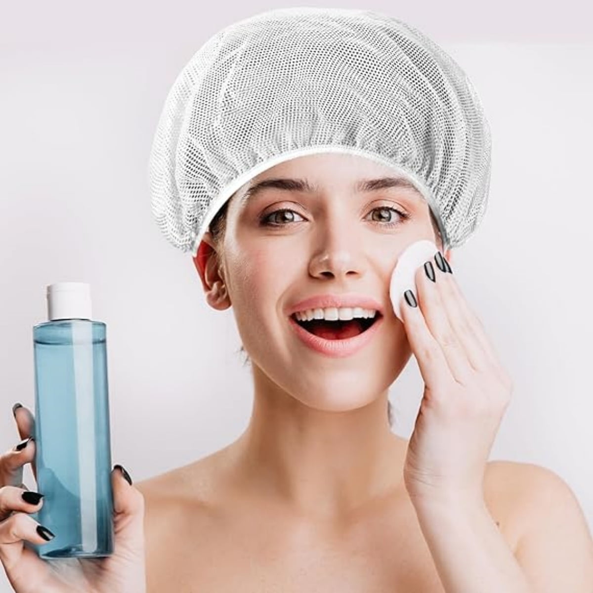 QZS 4 Pcs Mesh Sleep Bonnets,Breathable Shower Caps,Hair Nets Caps for Women,Reusable Multi-color Night Bonnets for Shower,Sleeping,Washing Face White - Image 5