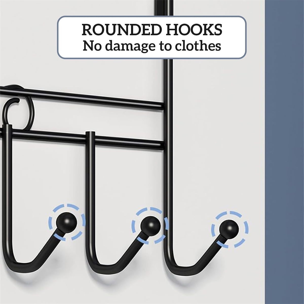 Tutuviw Over the Door Hook,Cat Design Wall Hooks Over Door Hook with 7 Hooks for Back of Bedroom Bathroom Door Punch-Free Coat Rack Organizer Clothes Key Holder Towel Door Coat Hanger,Black Brown - Image 6