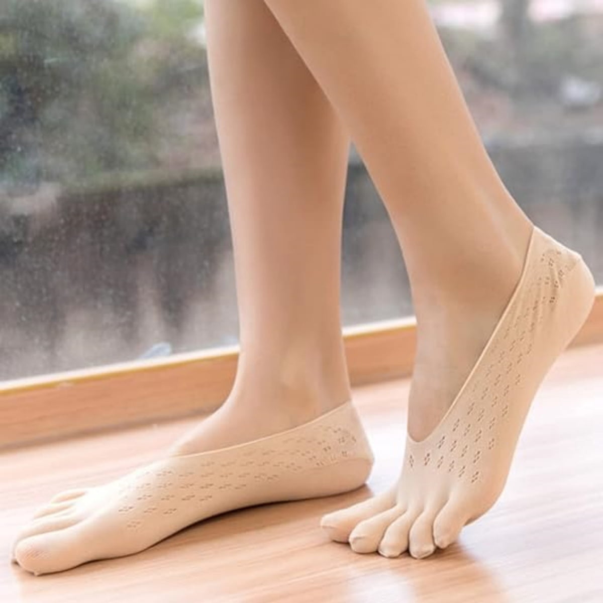 Orthopedic Toe Compression Socks,6 Pairs Multi-color Anti Bunions Health Socks,Breathable Toe Separator Socks for Women,Men(Beige/Black/White) - Image 2