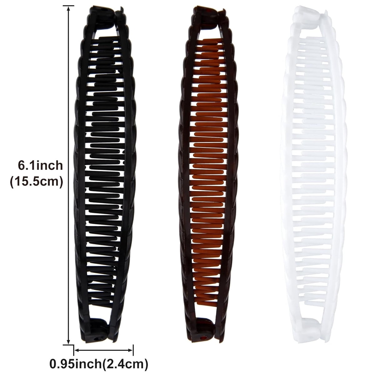Banana Clips,Tutuviw Vintage Clincher Combs Tool,Nonslip Hair Banana Combs,Large Acrylic Banana Clips for Thick Hair,Strong Ponytail Holder Clips Fishtail Hair Clip for Women Girls,3 Styles - Image 2