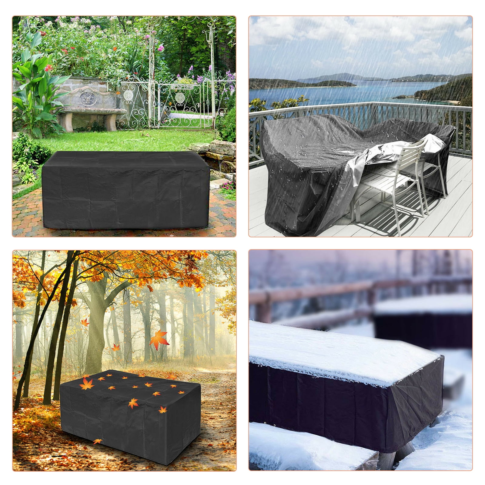 Rectangular Patio Table Cover Heavy Duty Waterproof Outdoor Furniture Set Cover 106
