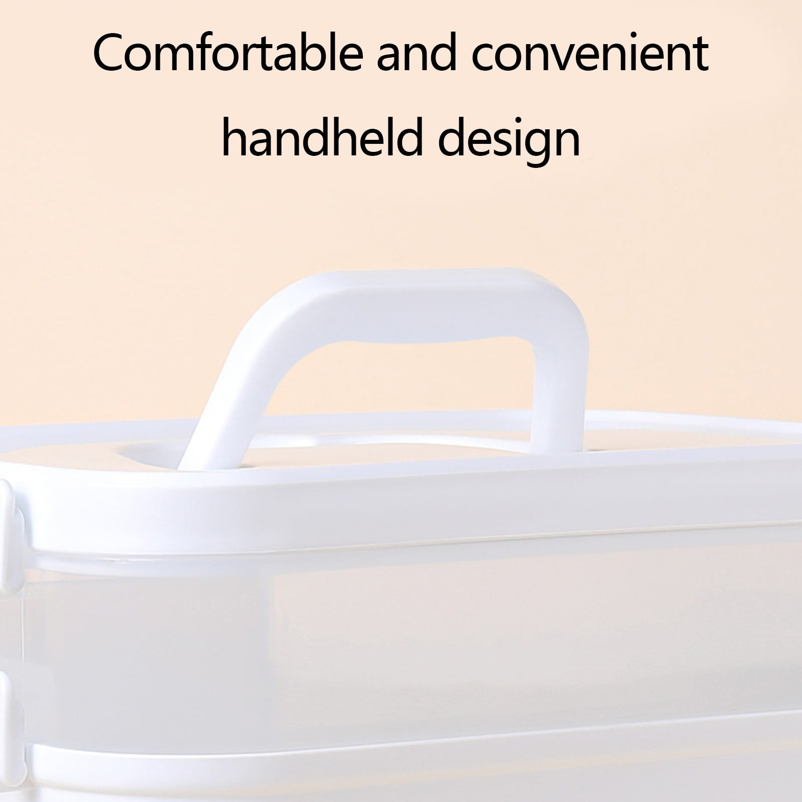 Portable Nail Polish Carrying Box, Plastic Storage Bins with Removable Tray and Lids, Crafts Organizers and Storage Clear Container with Handle, Travel Box Holders for Art Crafts and Cosmetic White - Image 5