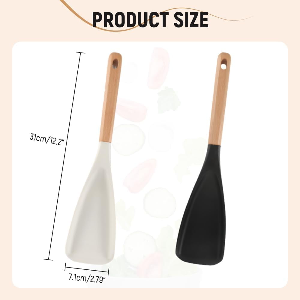 GlobaShun Consensuts Multi Function Spoon, 2-in-1 Multi-function Spatula Spoon, Cooking Spoon for Nonstick Cookwares, Silicone Cooking Utensils for Kitchen, Multifunction Spoon for Mixing 2*White - Image 7