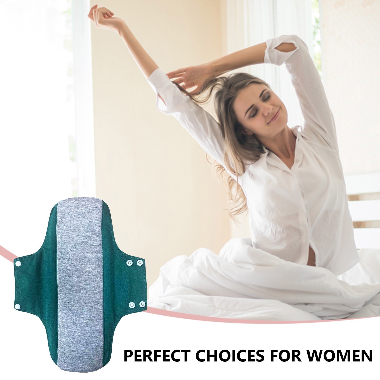Heavy Incontinence Pads, Soft Cloths Menstrual Pads, Washable Sanitary Napkins, Reusable Menstrual Pads, Leak Proof Highly Absorbent Pures Cotton Reusable Menstrual Pad, 20*23cm A - Image 5