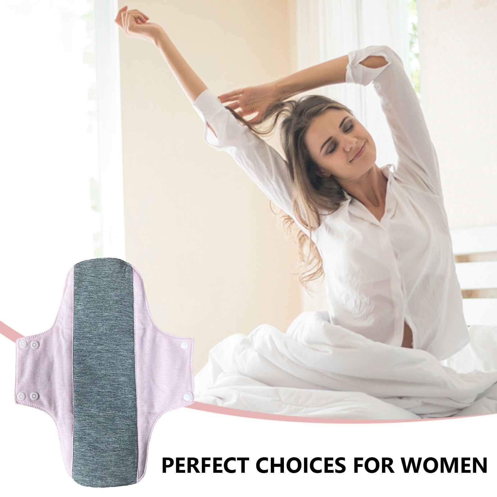 Heavy Incontinence Pads, Soft Cloths Menstrual Pads, Washable Sanitary Napkins, Reusable Menstrual Pads, Leak Proof Highly Absorbent Pures Cotton Reusable Menstrual Pad, 20*23cm C - Image 3