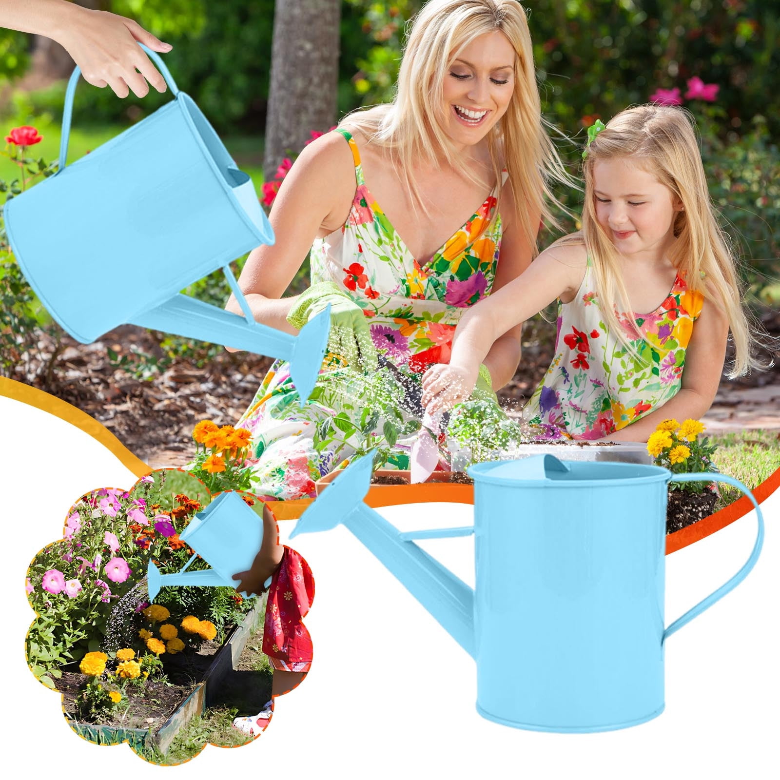 Metal Watering Can, Iron Sprinkling Kettle, Garden Watering Pot for Outdoor Plants Watering Equipment, Gardening Water Pot Watering Can for Garden Home Plants, 600ML 600 mL Green - Image 3