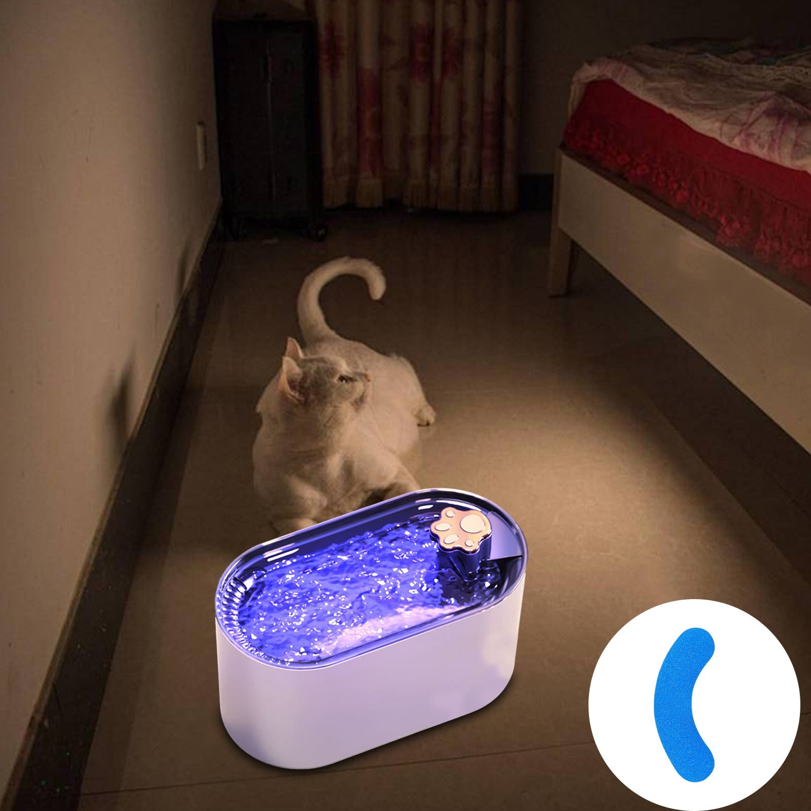 Cats Water Fountains, 3L Automatic Pet Dispenser, Automatic Cats Water Fountains Dog Water Dispenser, Whispers Quiet Cats Fountains Pet Water Fountains, Dog Water Dispenser with LED Light B - Image 1