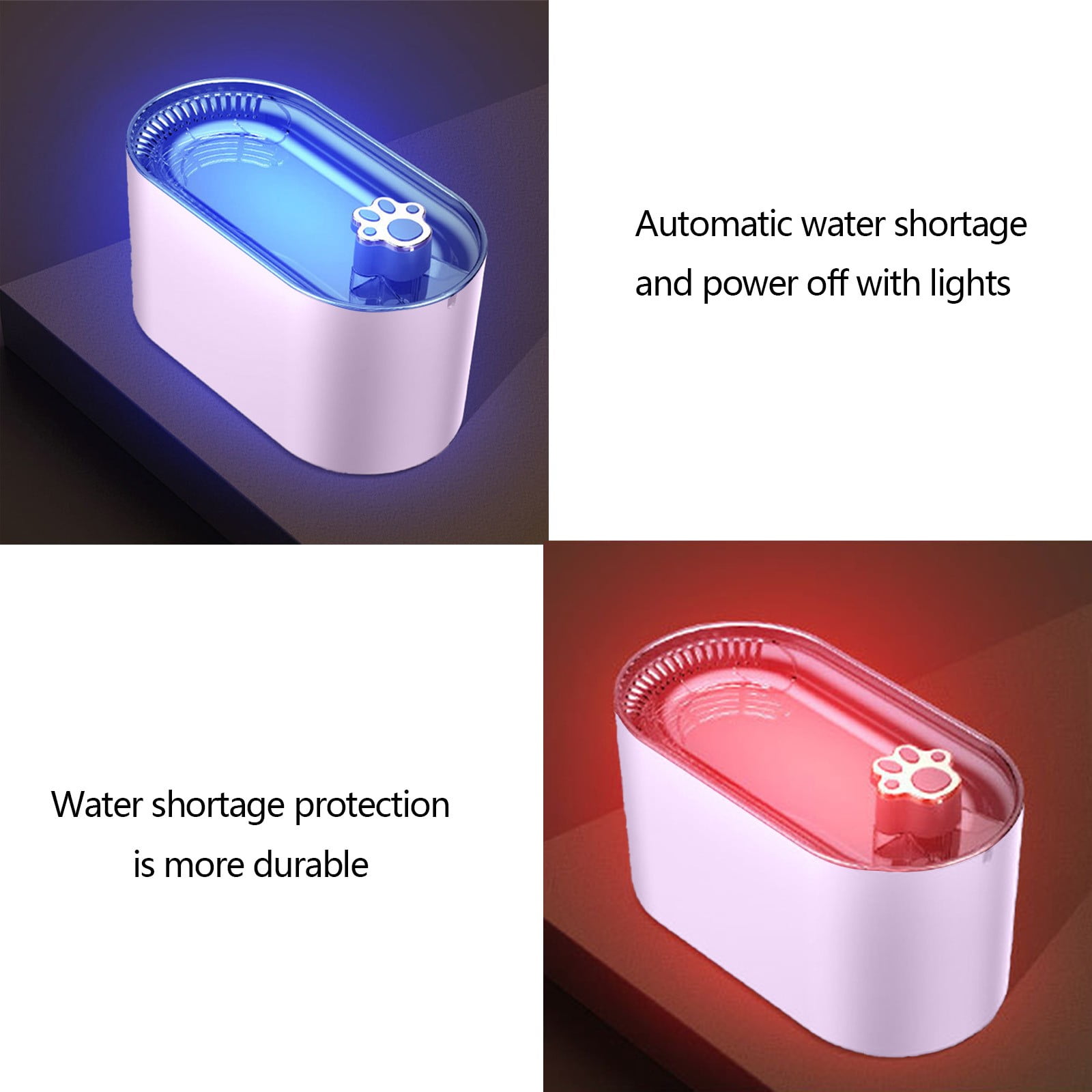 Cats Water Fountains, 3L Automatic Pet Dispenser, Automatic Cats Water Fountains Dog Water Dispenser, Whispers Quiet Cats Fountains Pet Water Fountains, Dog Water Dispenser with LED Light B - Image 4