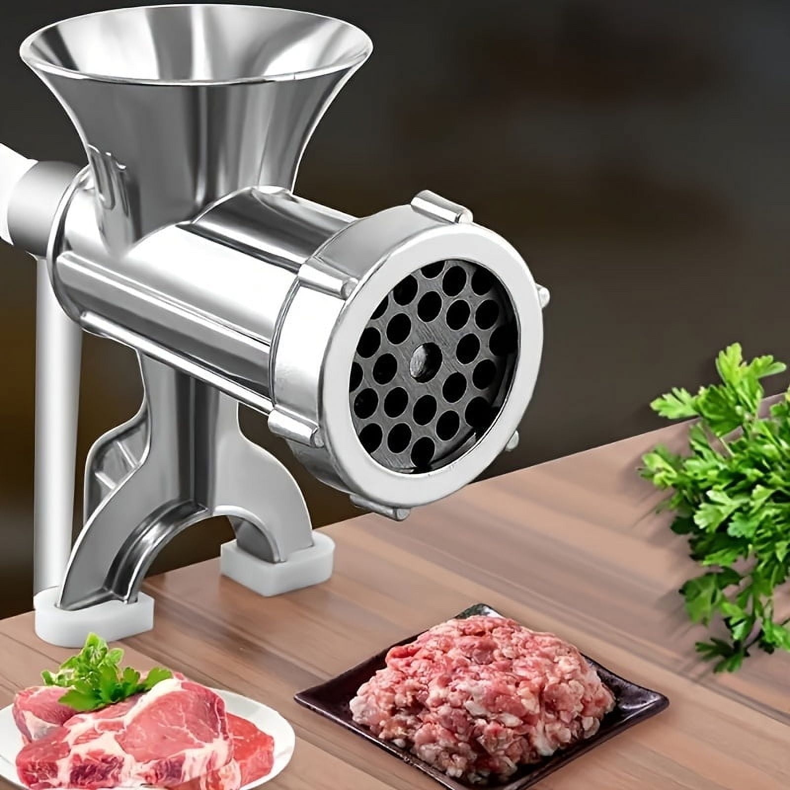 Stainless Steel Manual Meat Grinder With Tabletop Clamp - Heavy Duty Sausage Maker & Vegetable Crusher, Essential Kitchen Gadget - Image 1