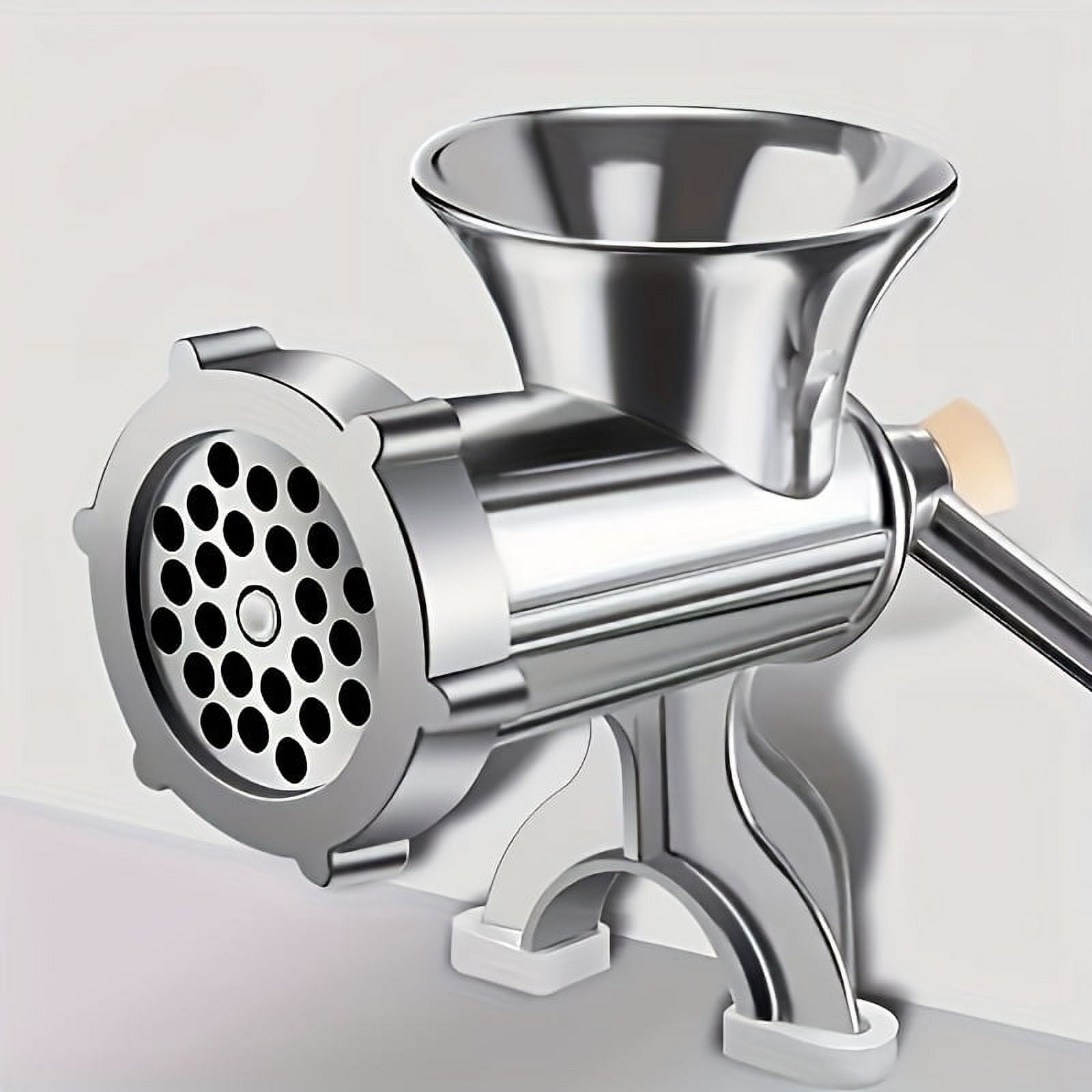 Stainless Steel Manual Meat Grinder With Tabletop Clamp - Heavy Duty Sausage Maker & Vegetable Crusher, Essential Kitchen Gadget - Image 2