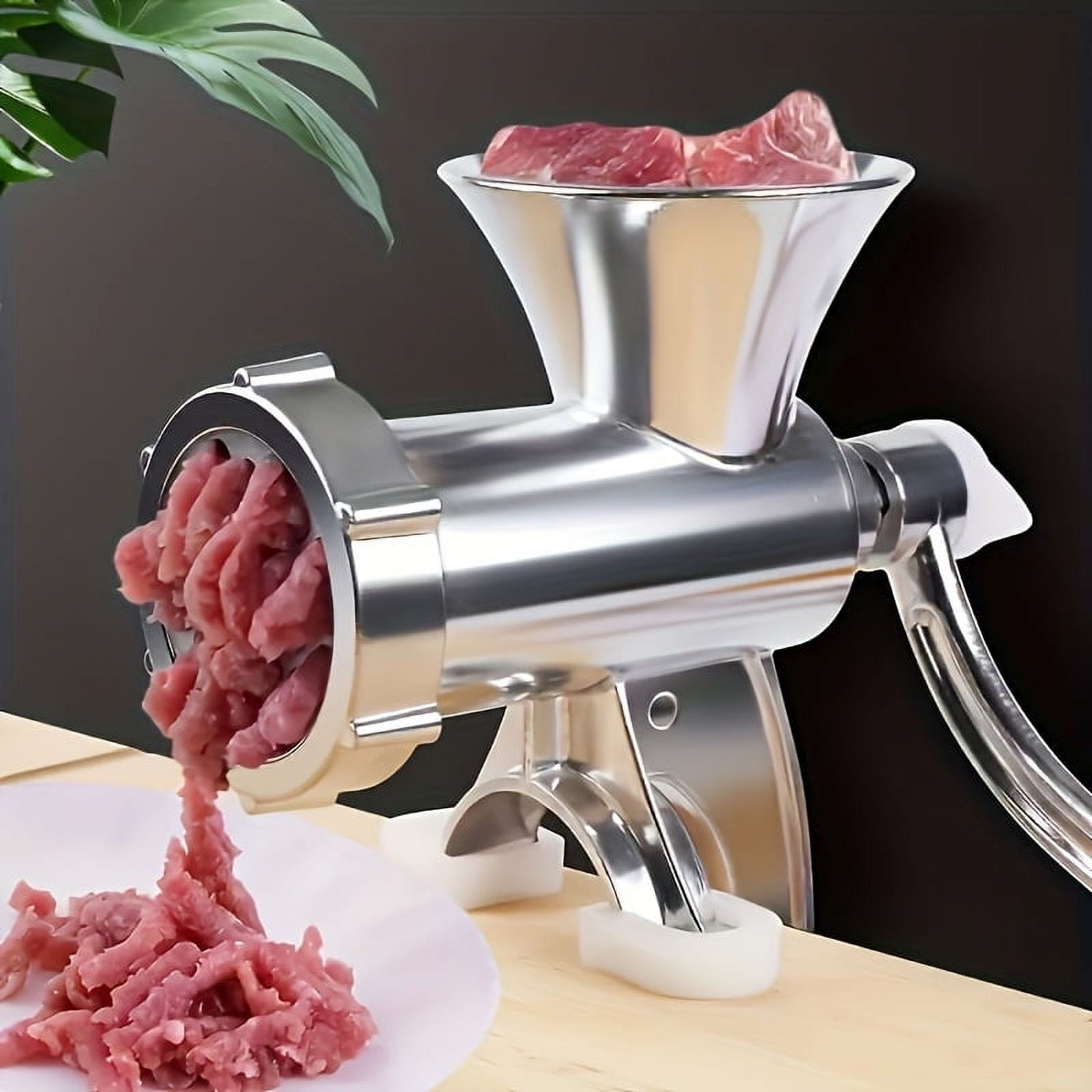 Stainless Steel Manual Meat Grinder With Tabletop Clamp - Heavy Duty Sausage Maker & Vegetable Crusher, Essential Kitchen Gadget - Image 3