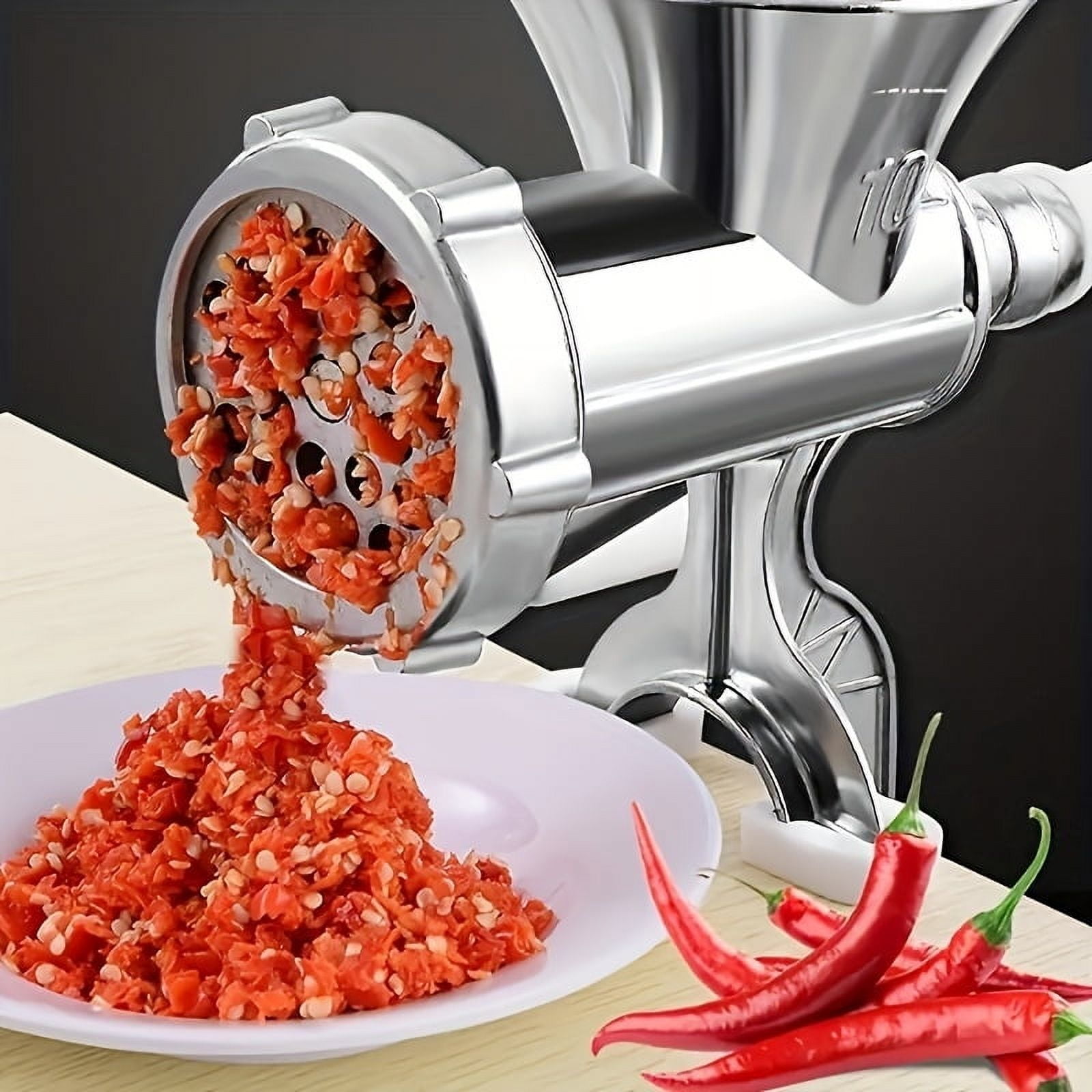 Stainless Steel Manual Meat Grinder With Tabletop Clamp - Heavy Duty Sausage Maker & Vegetable Crusher, Essential Kitchen Gadget - Image 4