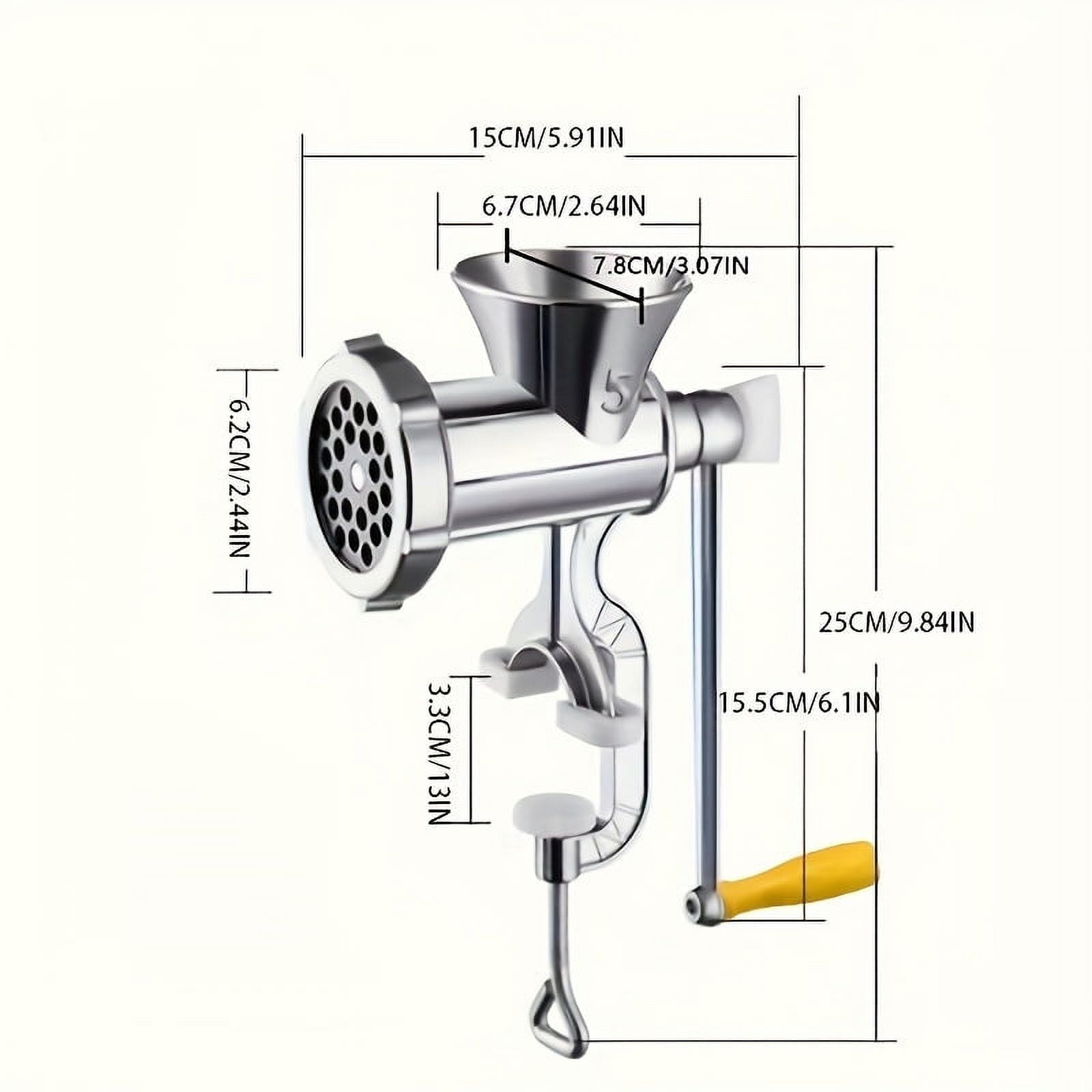 Stainless Steel Manual Meat Grinder With Tabletop Clamp - Heavy Duty Sausage Maker & Vegetable Crusher, Essential Kitchen Gadget - Image 7