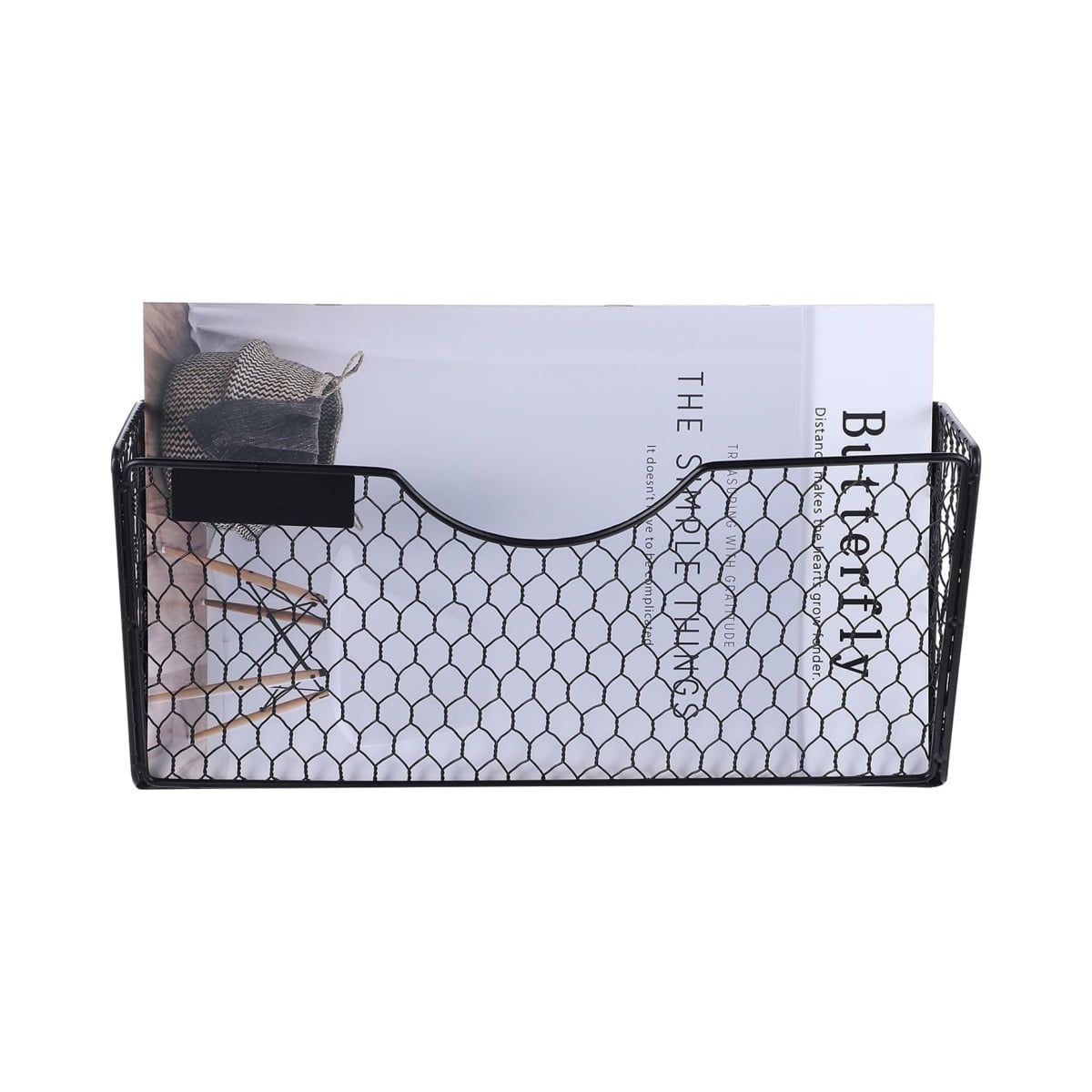 Black Magnetic File Holder,File Pocket Mail Organizer,Office Hanging Magazine Rack for Cabinets,14x6.7x2.7In No Drilling Mail Organizer for Office,Home(1Pc) - Image 1
