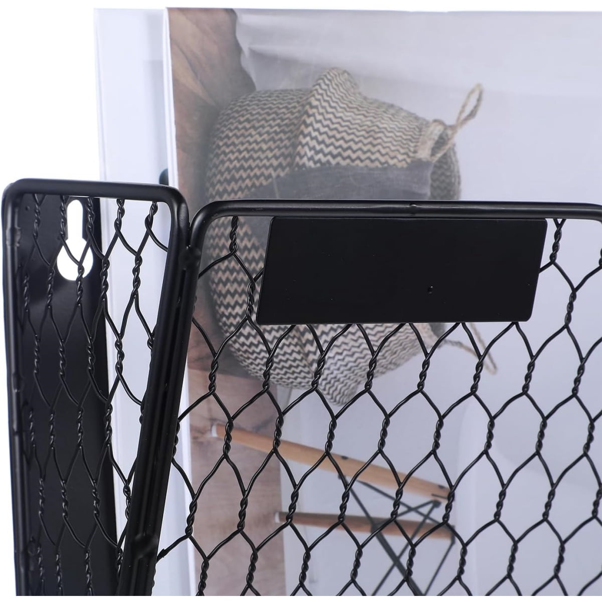 Black Magnetic File Holder,File Pocket Mail Organizer,Office Hanging Magazine Rack for Cabinets,14x6.7x2.7In No Drilling Mail Organizer for Office,Home(1Pc) - Image 3