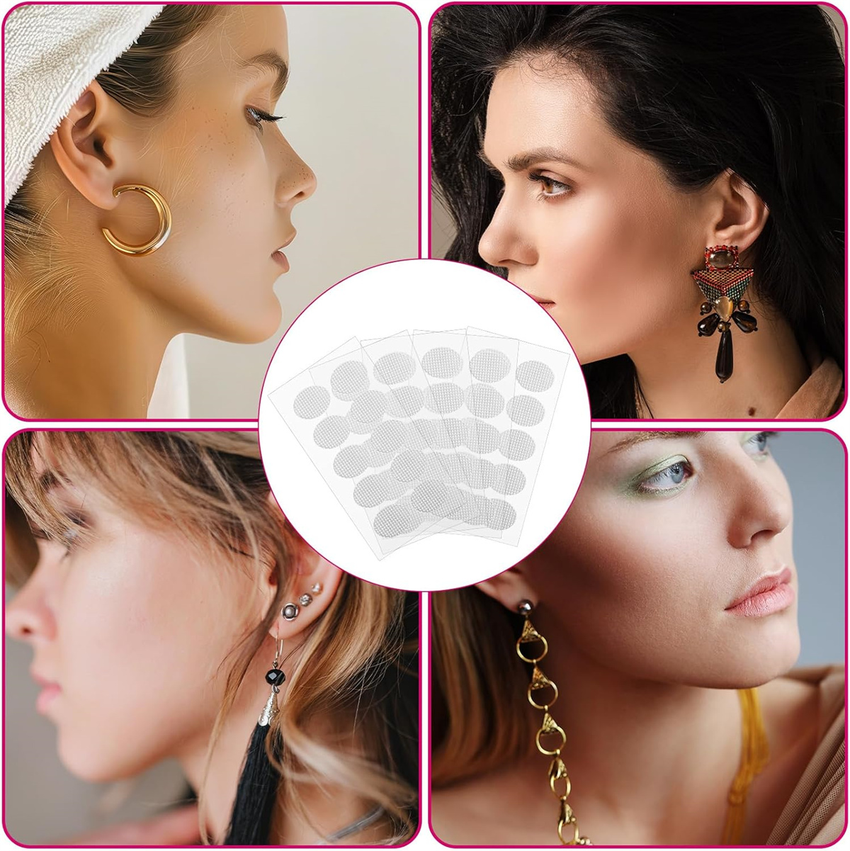 Earring Stickers for Split Earlobes,Tutuviw 50Pcs Earring Support Patches,Reinforcement Ear Stickers Earring Backs for Droopy Ears Heavy Earrings,Large Earring Stabilizers Stickers White - Image 5