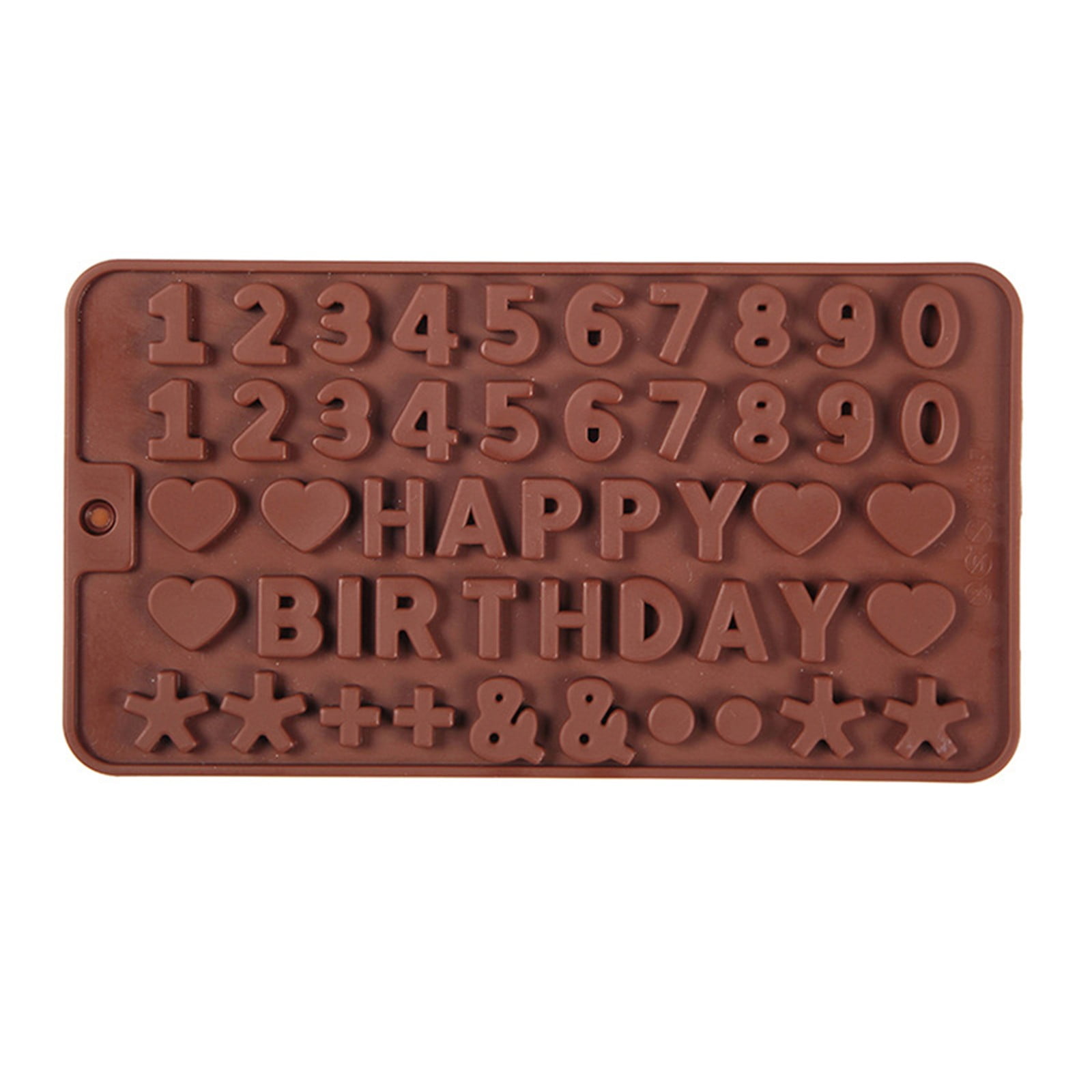 Mini Silicone Molds, Number Molds, Happy Birthday Mold for Baking Biscuits, Cookie, Candy, Chocolate 1-Brown - Image 2