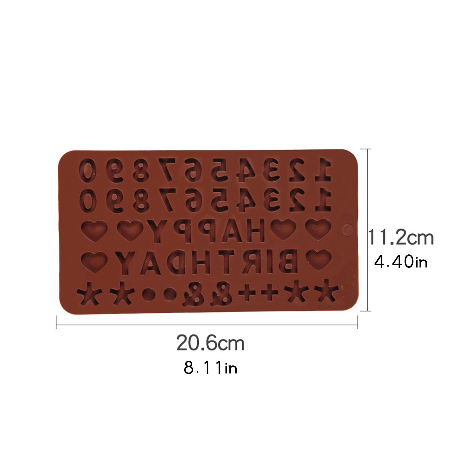 Mini Silicone Molds, Number Molds, Happy Birthday Mold for Baking Biscuits, Cookie, Candy, Chocolate 1-Brown - Image 3