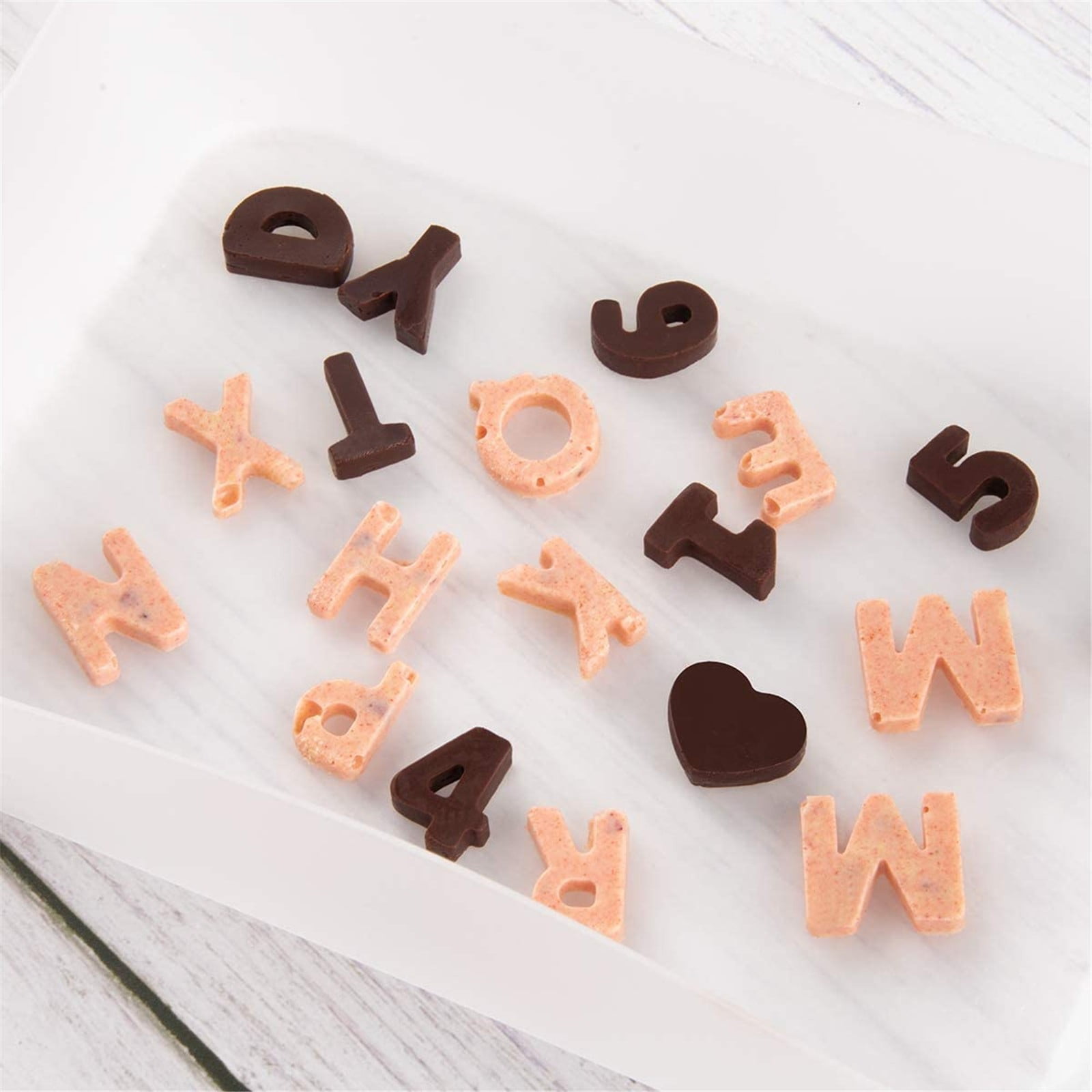 Mini Silicone Molds, Number Molds, Happy Birthday Mold for Baking Biscuits, Cookie, Candy, Chocolate 1-Brown - Image 5