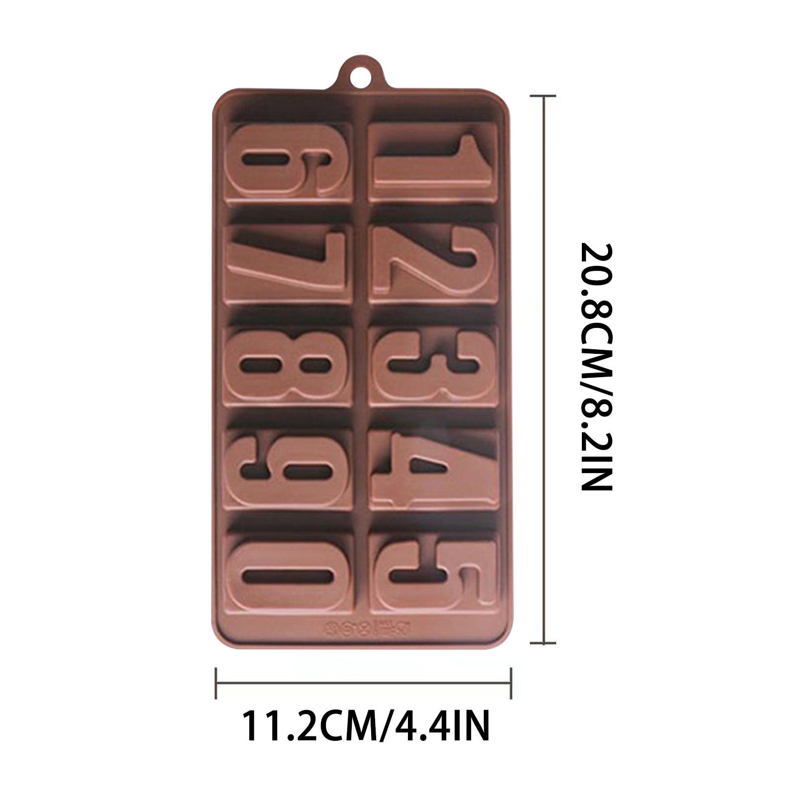 Mini Silicone Molds, Number Molds, Happy Birthday Mold for Baking Biscuits, Cookie, Candy, Chocolate 2-Brown - Image 3