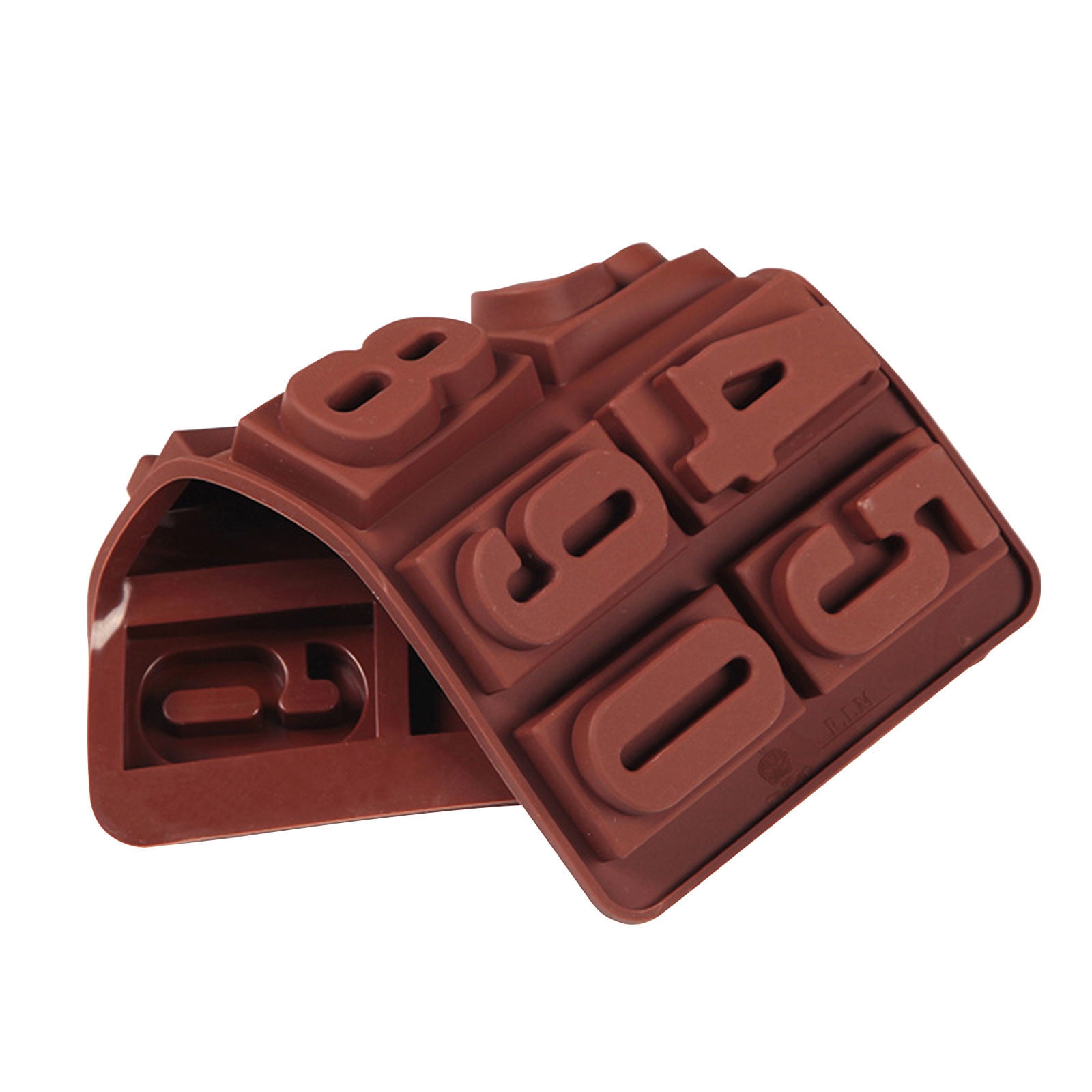 Mini Silicone Molds, Number Molds, Happy Birthday Mold for Baking Biscuits, Cookie, Candy, Chocolate 2-Brown - Image 8