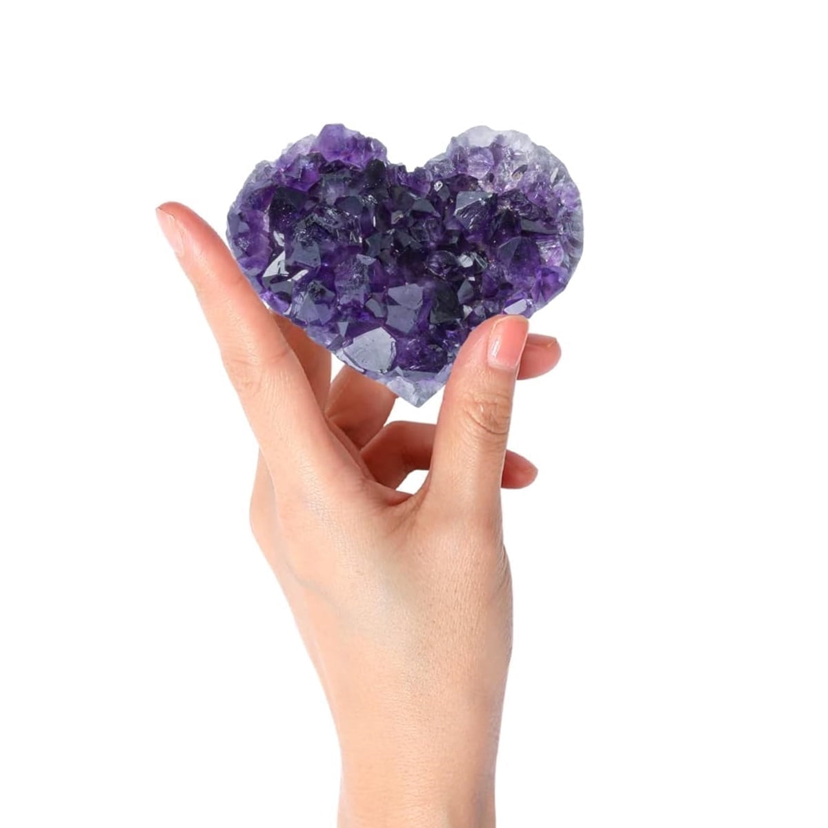 Tutuviw Purple Amethyst Crystals,1.5-1.9in Natural Heart Geode Stone, Amazing Spiritual Healing Amethyst Crystal Cluster Energy Stone Decoration Reiki Stone for Room Decor,Healing Stones - Image 1