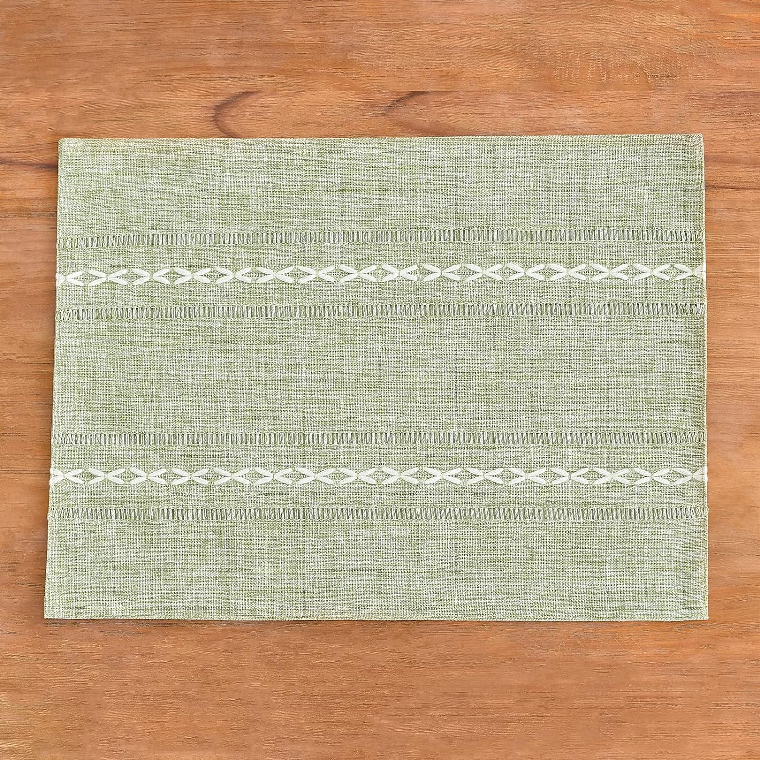 Sage Green Placemats Set of 4 - Washable Fabric Table Placemats, 35 x 48 cm - Image 4
