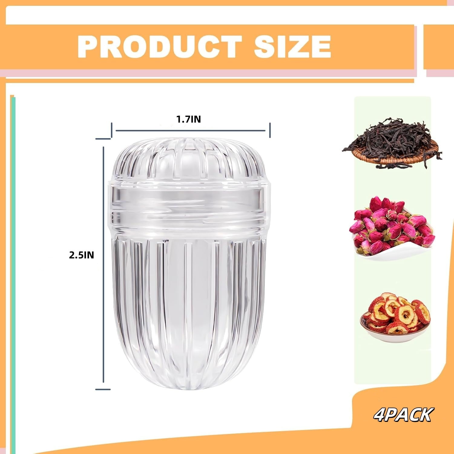 QZS 2.5x1.7In Fruit Infuser Insert,Set of 2 Reusable Fruit Infuser Water Pitcher for Iced Tea,Juice,Beverages,Water - Image 2