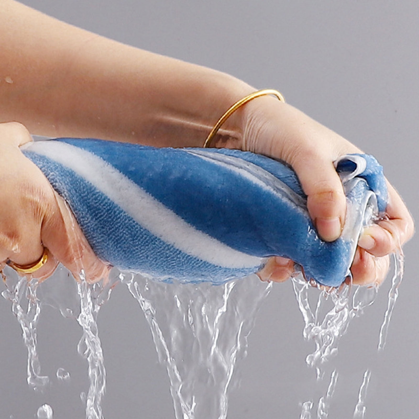 Clearance 8 Pack Plush Absorbent 100% Cotton Bath Towel Set, 2 Bath Towels 4 Hand Towels 2 Washcloths, Luxury 8 Piece Towel Set for Bathroom SPA Gym, Family Bath Towel Set Blue - Image 5