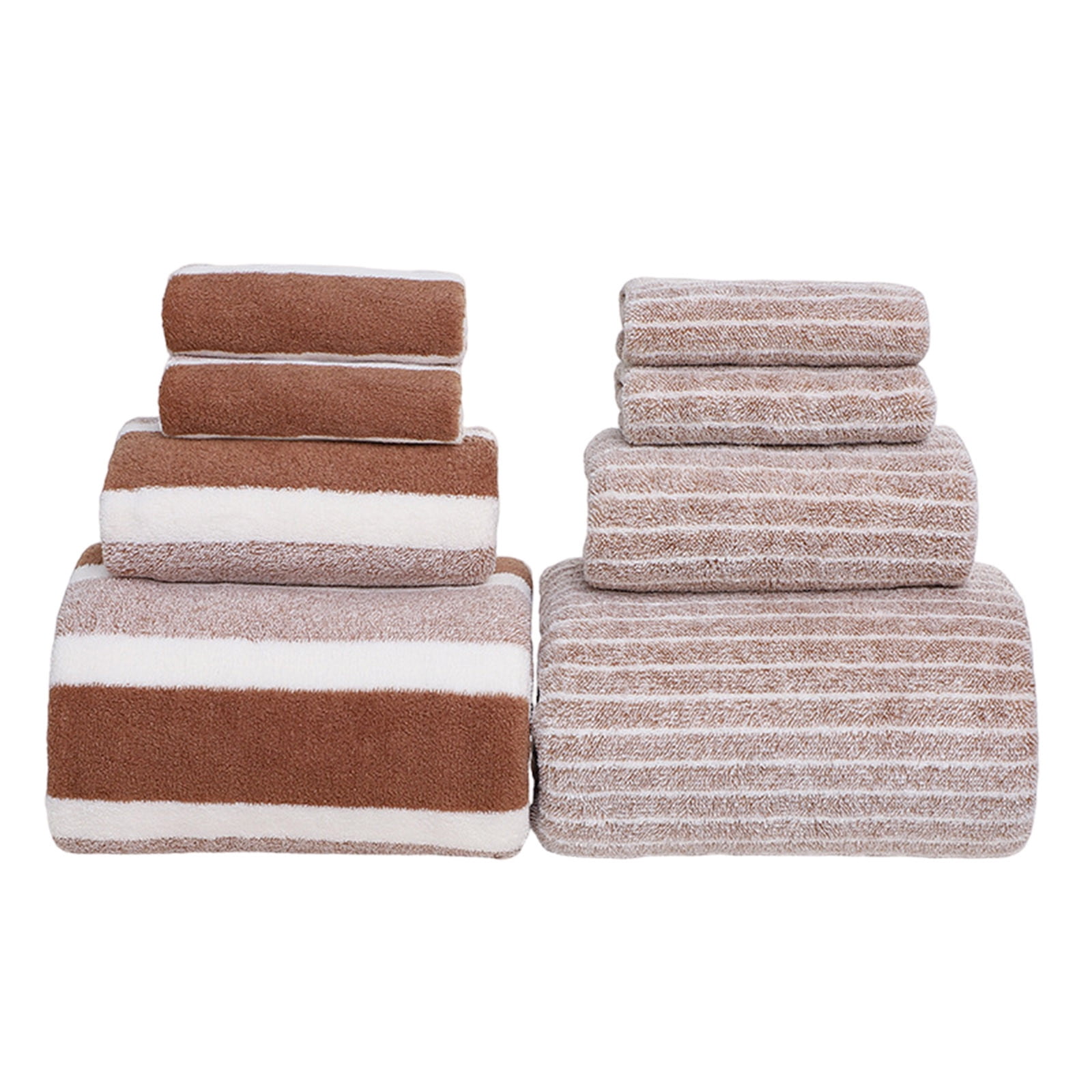 Clearance 8 Pack Plush Absorbent 100% Cotton Bath Towel Set, 2 Bath Towels 4 Hand Towels 2 Washcloths, Luxury 8 Piece Towel Set for Bathroom SPA Gym, Family Bath Towel Set Coffee - Image 2