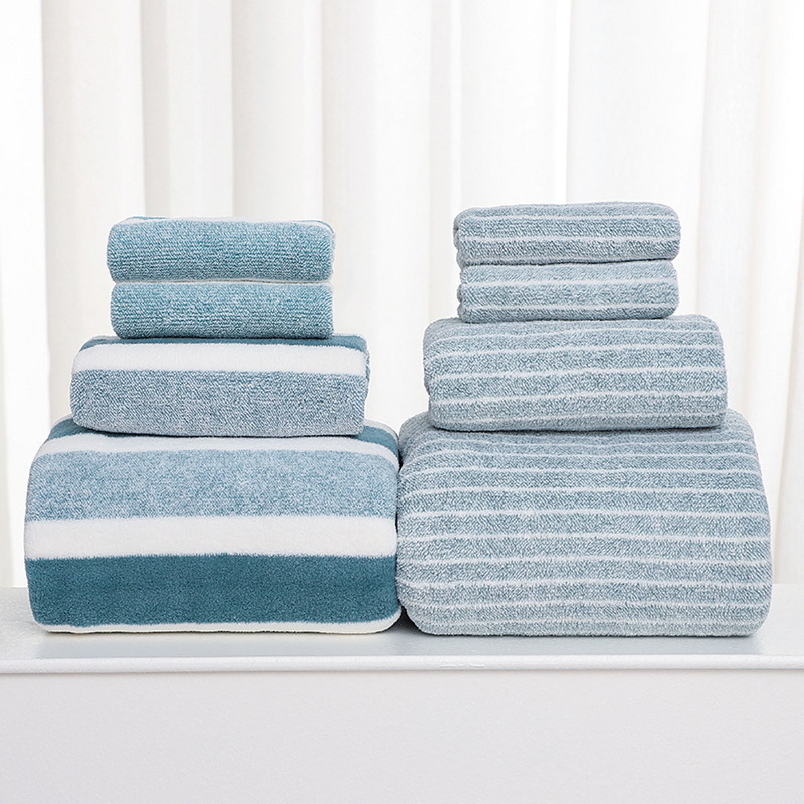 Clearance 8 Pack Plush Absorbent 100% Cotton Bath Towel Set, 2 Bath Towels 4 Hand Towels 2 Washcloths, Luxury 8 Piece Towel Set for Bathroom SPA Gym, Family Bath Towel Set Green - Image 1
