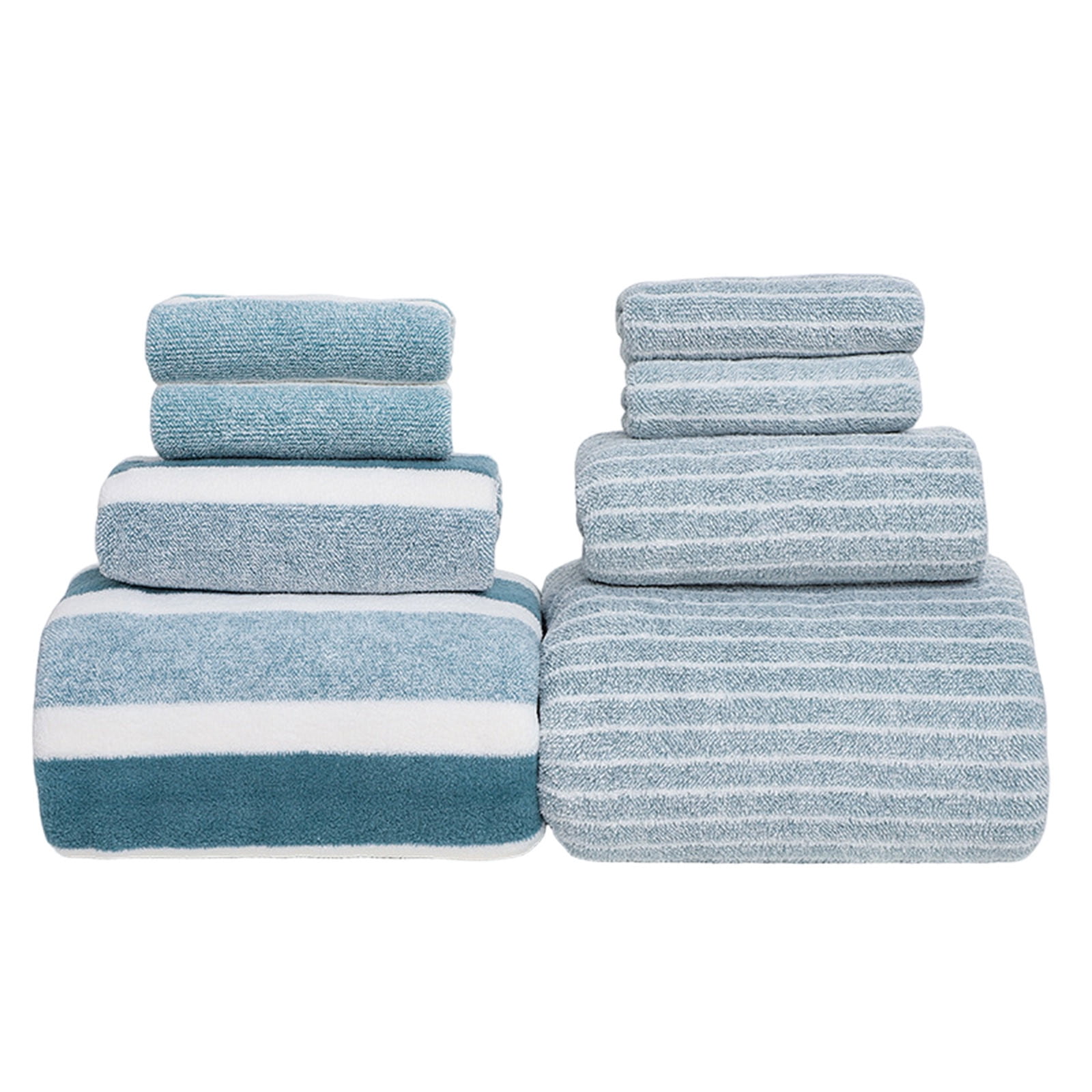 Clearance 8 Pack Plush Absorbent 100% Cotton Bath Towel Set, 2 Bath Towels 4 Hand Towels 2 Washcloths, Luxury 8 Piece Towel Set for Bathroom SPA Gym, Family Bath Towel Set Green - Image 2