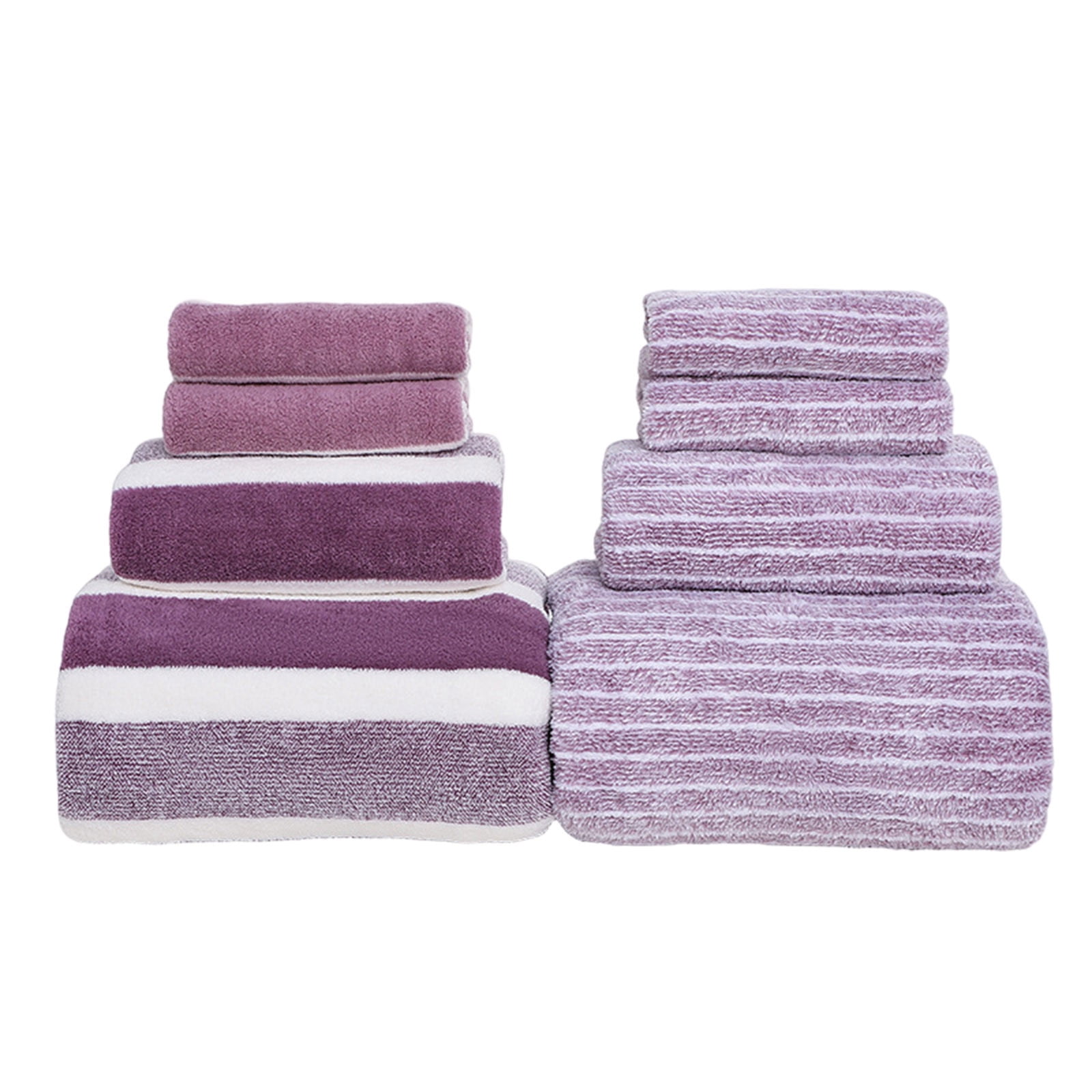 Clearance 8 Pack Plush Absorbent 100% Cotton Bath Towel Set, 2 Bath Towels 4 Hand Towels 2 Washcloths, Luxury 8 Piece Towel Set for Bathroom SPA Gym, Family Bath Towel Set Purple - Image 2