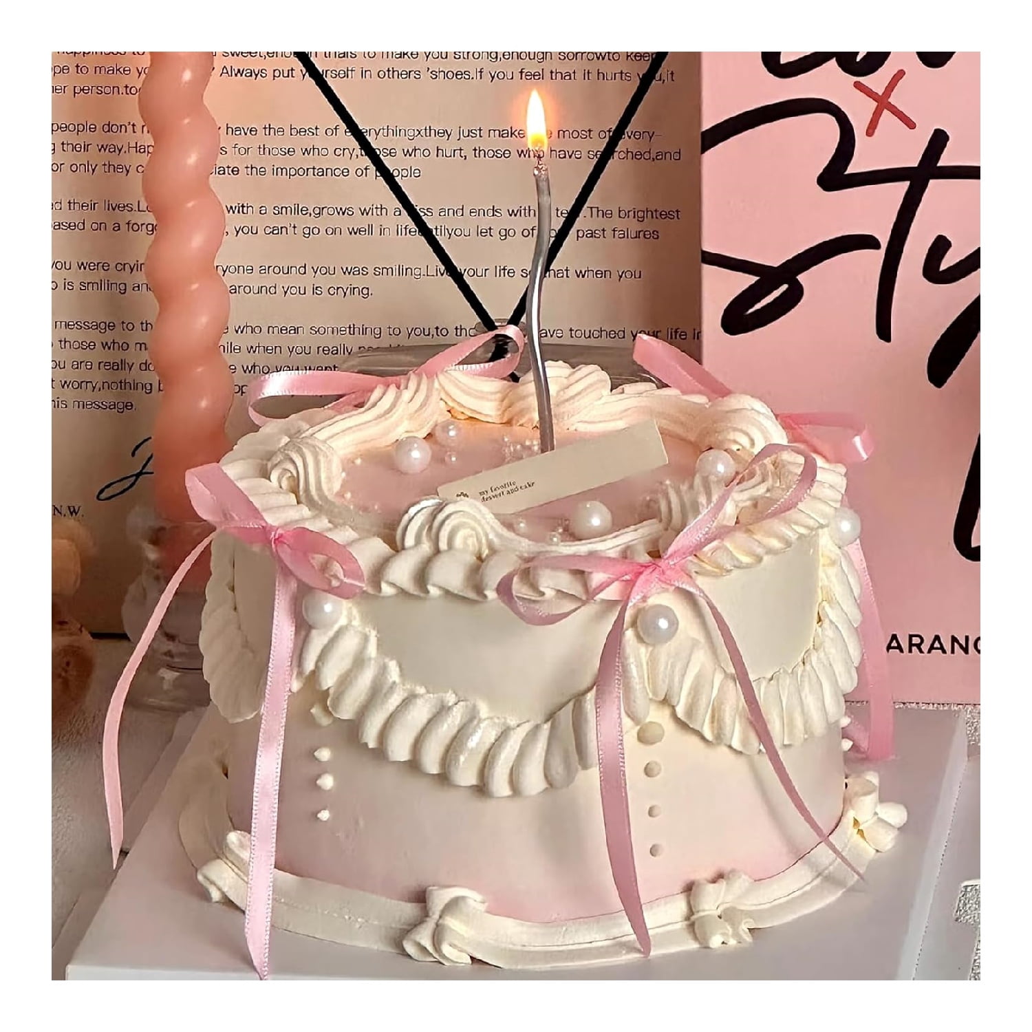 QZS Bow Cupcake Ribbons,Durable Birthday Cake Decorations for Women and Girls,20Pack Black Cute Dessert Bow Tie for Party,Wedding Pink - Image 3
