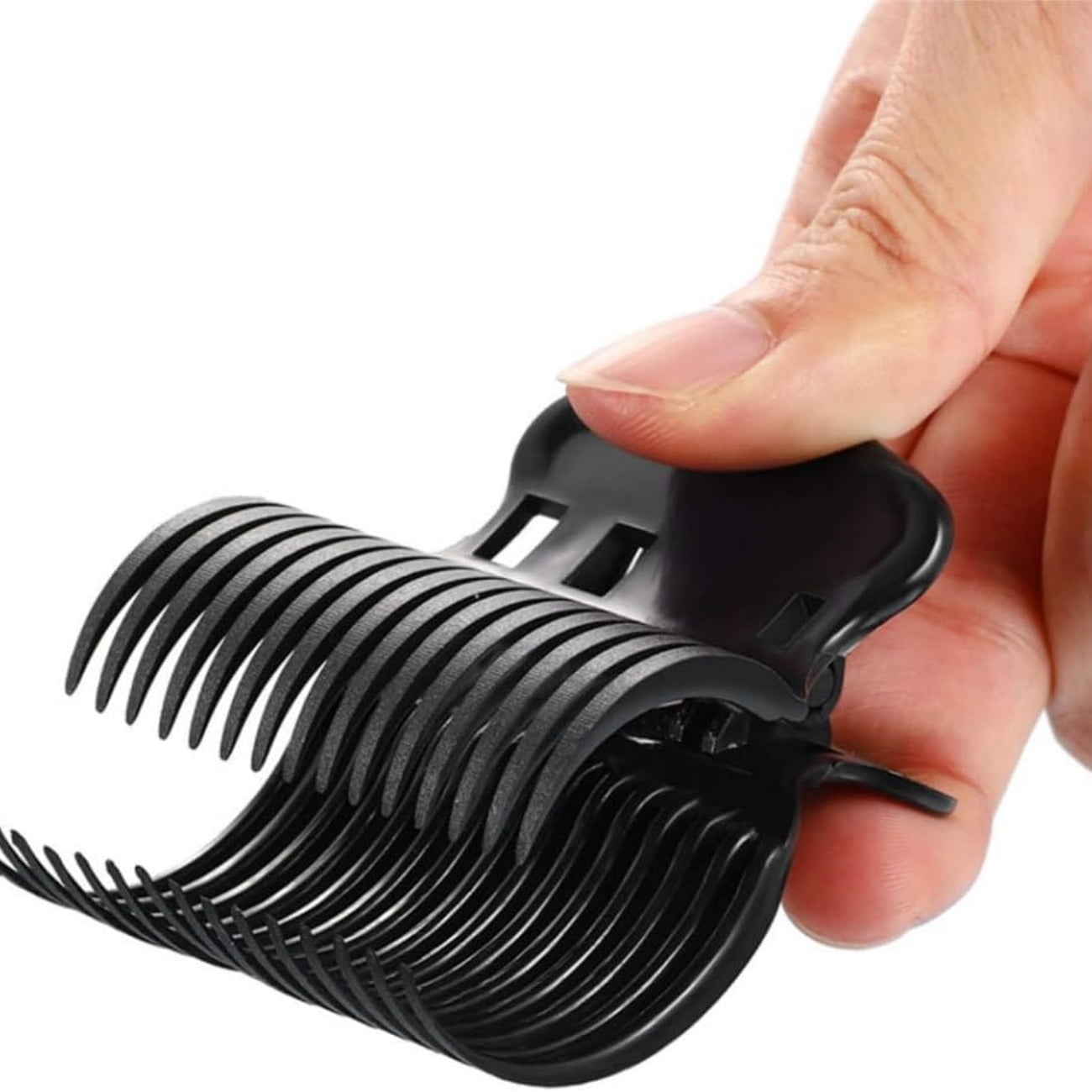 QZS 2.4x2x1.6In Roller Clips,20Pcs Replacement Hair Section Styling Clips for Home,Black Plastic Hair Section Fixing Clamps for Effortless Curls and Waves - Image 3
