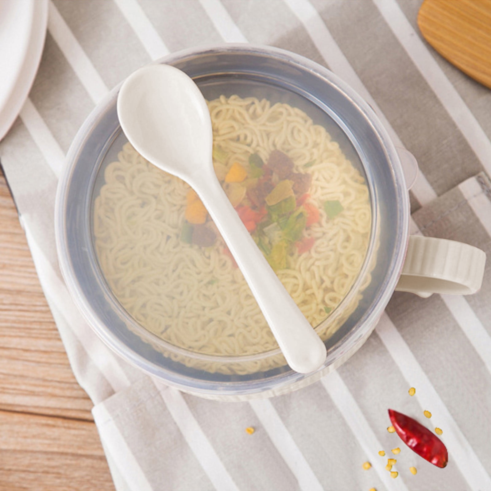 Soup Bowl with Handles,Soup Mug with Handles, Wide Large Cereal Bowl for Oatmeal, Gumbo, Salad, Ceramic Soup Cup, Microwave & Oven Safe 5.5x3.7inch A Clearance! Beige - Image 4