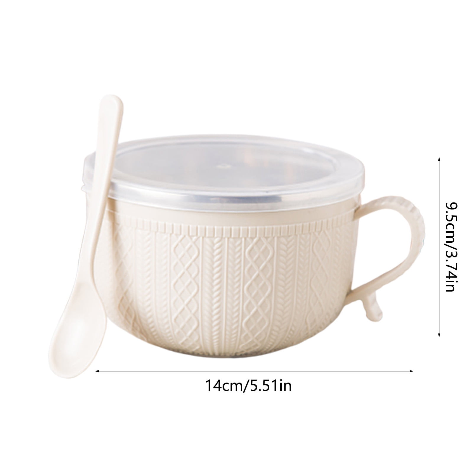 Soup Bowl with Handles,Soup Mug with Handles, Wide Large Cereal Bowl for Oatmeal, Gumbo, Salad, Ceramic Soup Cup, Microwave & Oven Safe 5.5x3.7inch A Clearance! Beige - Image 5